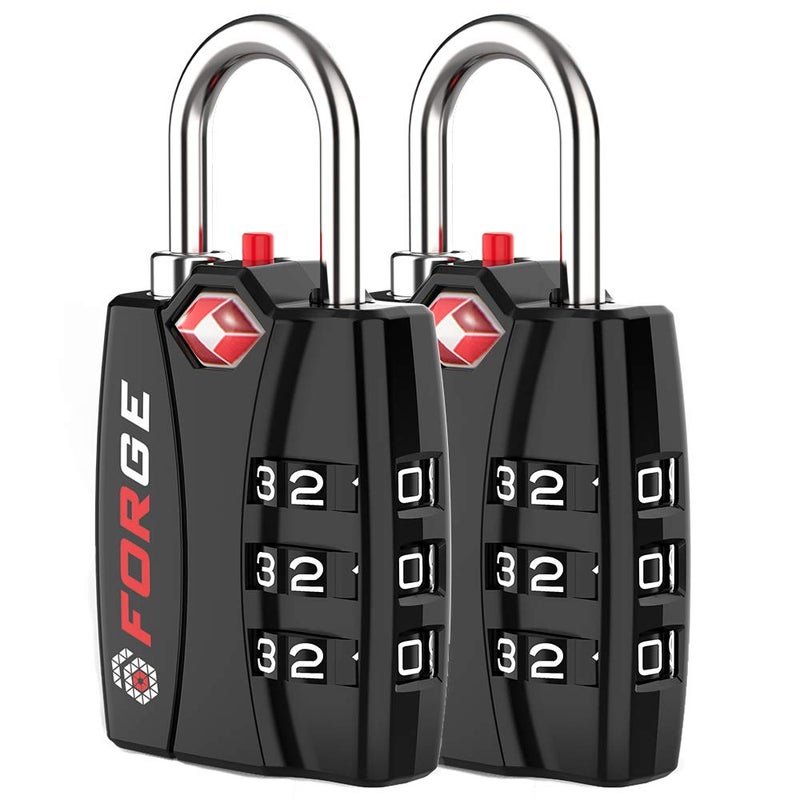 Forge TSA Approved Luggage Locks - Black 2 PK - Image 1